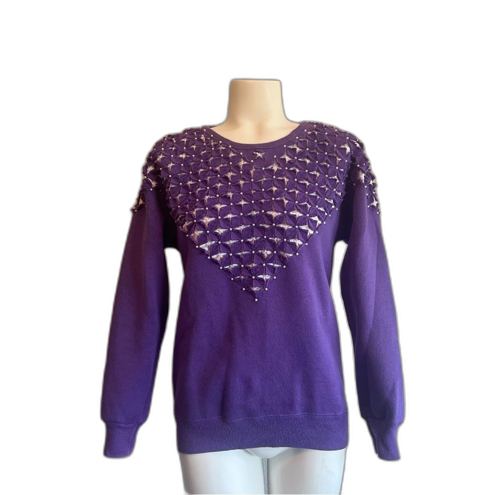 Vintage Handmade Embellished Sweatshirt M